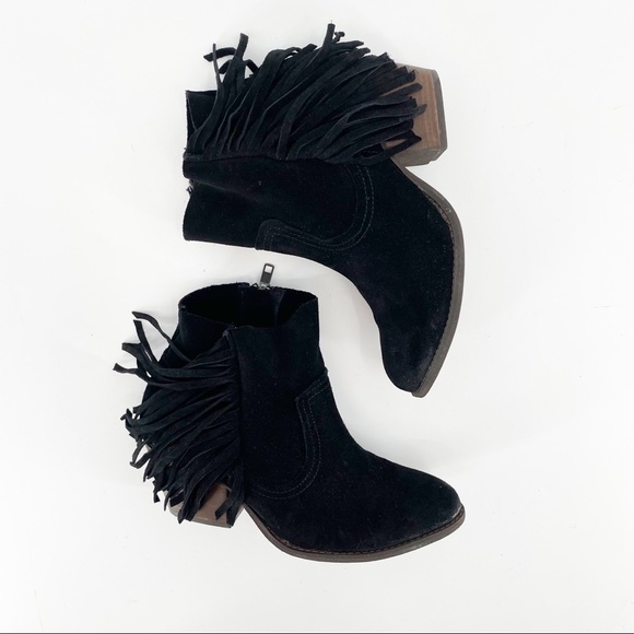 Steve Madden Faulkner Black Fringe Ankle Booties, Size 6 M - Picture 14 of 14